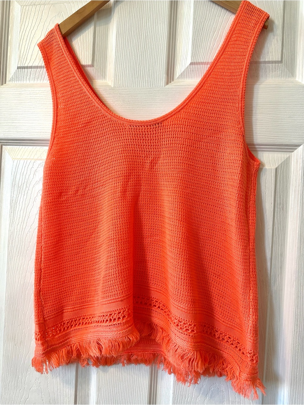Lilly Pulitzer Open-Knit Tank in Bright Coral-Orange